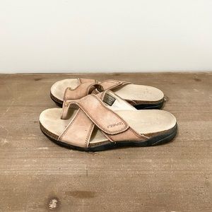 Teva Leather Slide Sandals Tan Size 7
